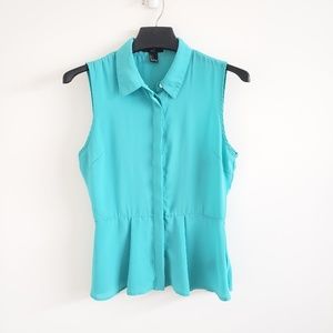 Forever 21 button up peplum blouse